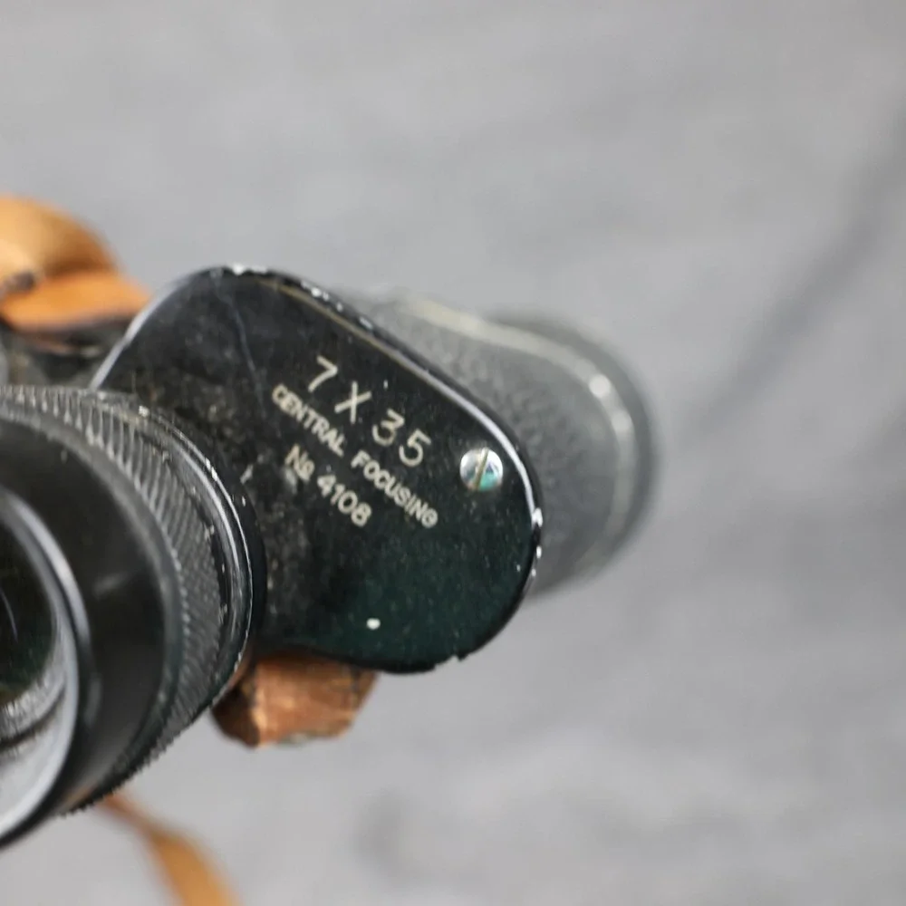 Vintage Orient 7x35 Binoculars Central Focusing Coated Lens Black Tokyo Japan